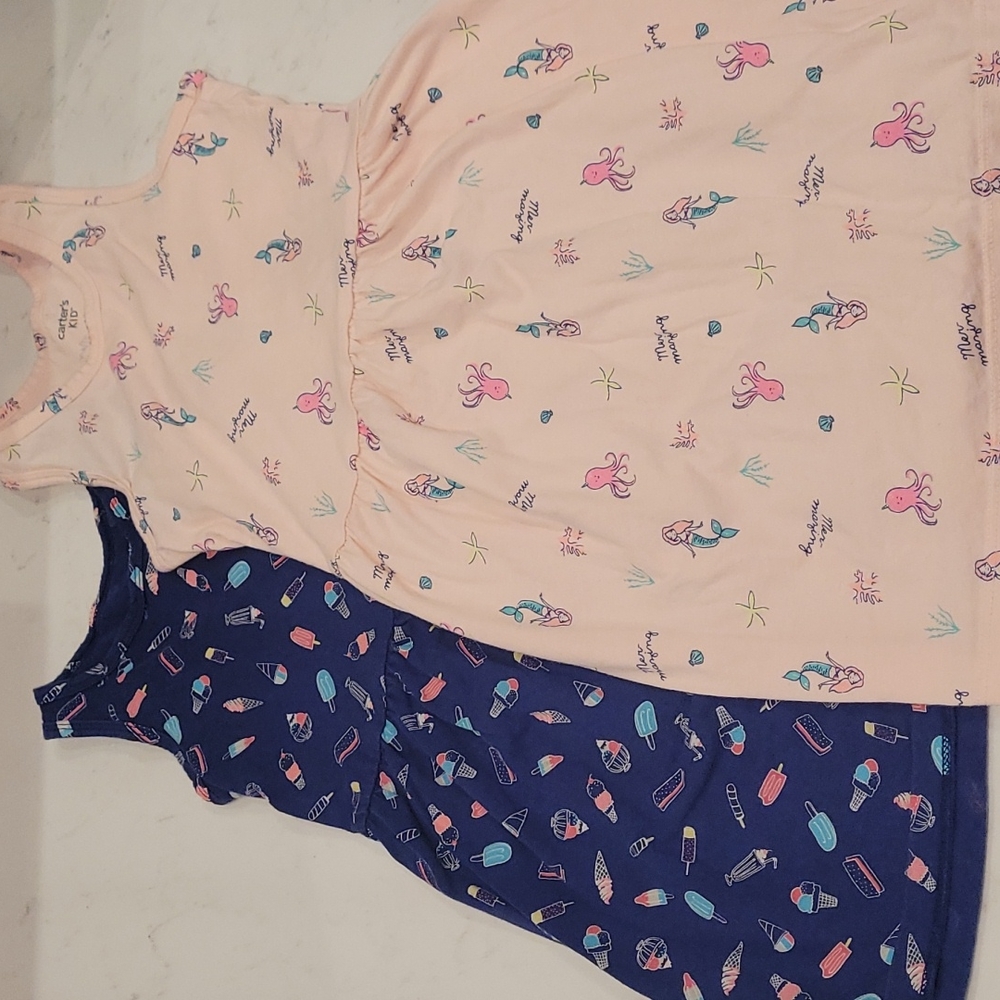 Set of Carter's summer Jersey dresses